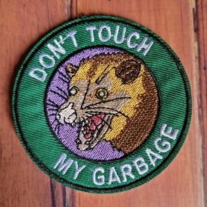 3/13$ Opossum Don't Touch My Garbage Cranky Marsupial Iron on Patch